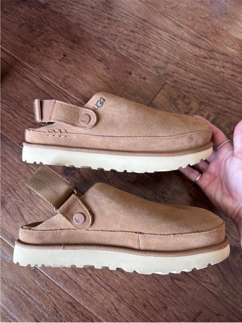 UGG Chestnut Suede Backstrap Clogs - Picture 2 of 4